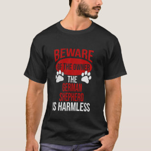 Camiseta Cuidado - Cachorro Pai Cachorro Mãe German shepher