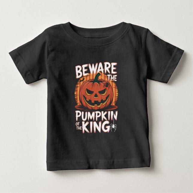 Camiseta Cuidado com a abóbora do rei Halloween (Frente)