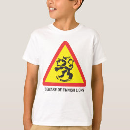 Camiseta Cuidado com a camisola infantil dos Leões Finlande
