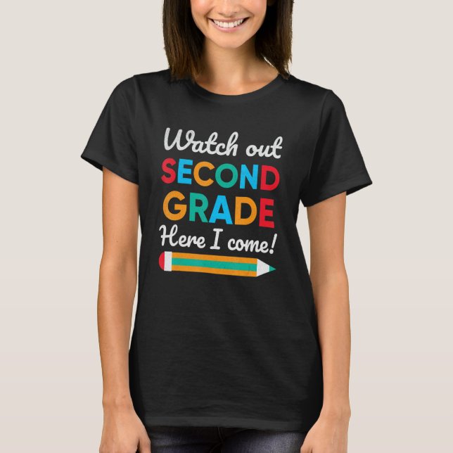 Camiseta Cuidado Com A Corda De segundo De Volta À Escola (Frente)