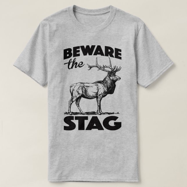 Camiseta Cuidado Com A Festa De Stag Do Weekend Solteiro En (Frente do Design)