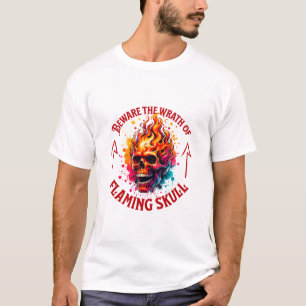 Camiseta Cuidado com a ira do crânio inflamado