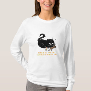 Camiseta Cuidado com a noite, criança. todos os gatos são