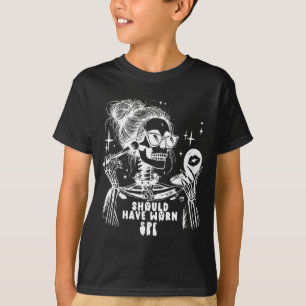Camiseta Cuidado Com a Pele de Halloween Esteticista Esquel