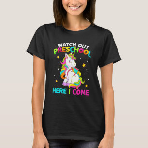 Camiseta Cuidado Com A Pré-Escola Aqui Eu Volto Para A Sc.