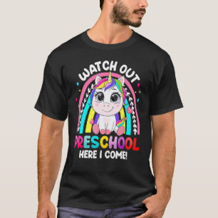 Camiseta Cuidado Com A Pré-Escola Aqui Eu Volto Para A Sc.