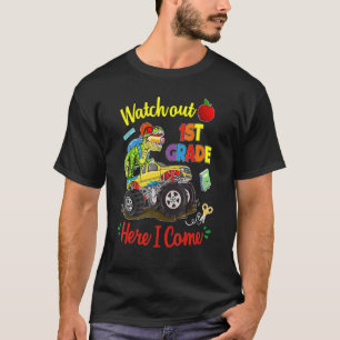 Camiseta Cuidado Com A Série 1rua Aqui Eu Venho Monter Dino