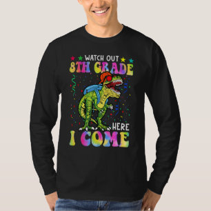 Camiseta Cuidado Com O 8º Ano Aqui Eu Volto A Dinossauros