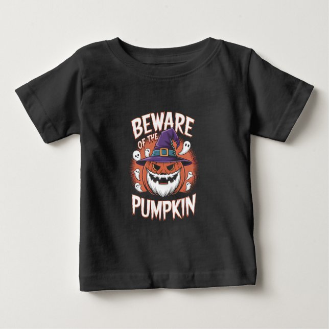 Camiseta Cuidado com o abóbora do Dia das Bruxas (Frente)
