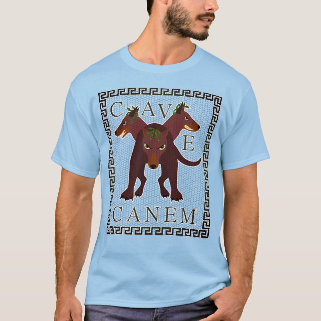 Camiseta Cuidado com o Cão "Cave Canem" Imagem Greco-Romana (Frente)