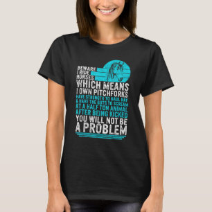 Camiseta Cuidado com o cavalo, eu ando com cavalos, cavalar