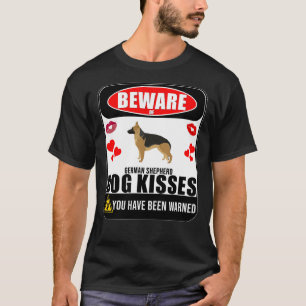 Camiseta Cuidado Com O German shepherd Cachorro - Sinal De