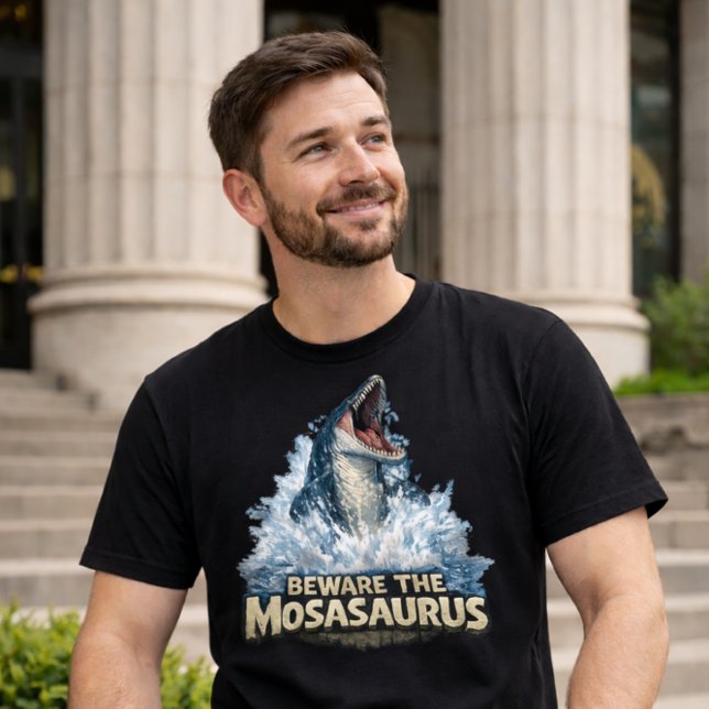 Camiseta Cuidado com o Mosasaurus! (Criador carregado)