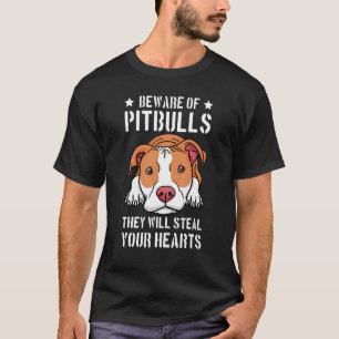 Camiseta Cuidado Com O Pitbull Eles Vão Continuar Com O Teu