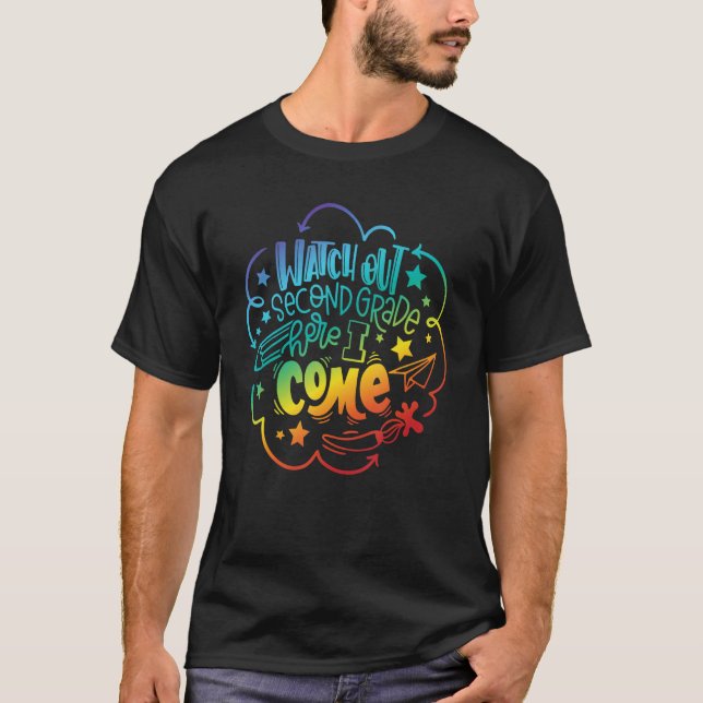 Camiseta Cuidado Com O segundo Aqui Eu Vim Meninas Professo (Frente)