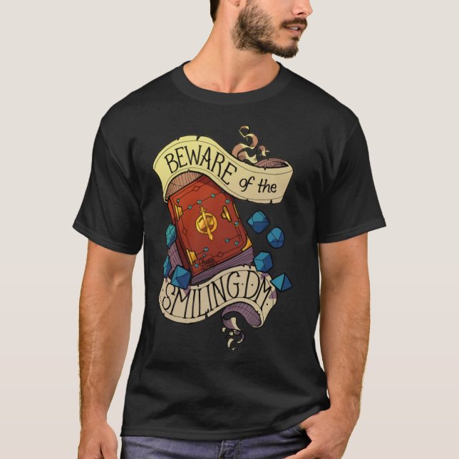 Camiseta Cuidado com o sorridente Dungeon Master Classic T- (Frente)