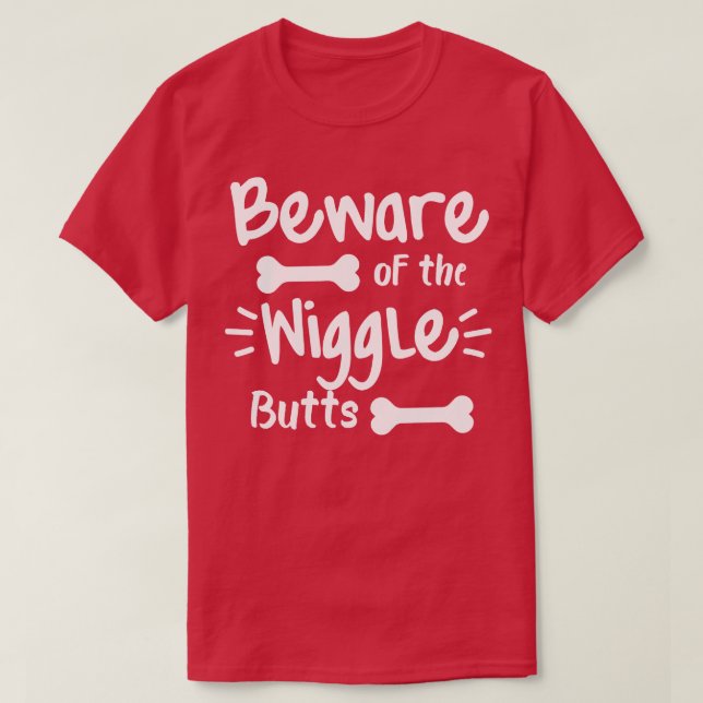 Camiseta Cuidado Com Os Bumbuns Engraçados Cachorros Design (Frente do Design)