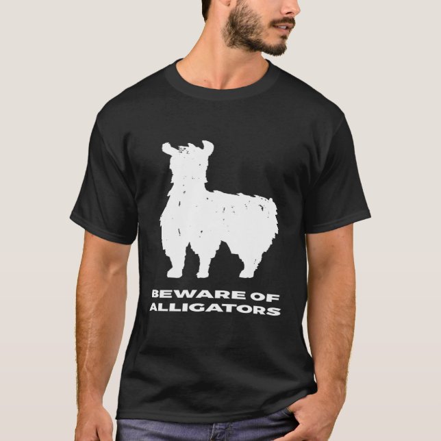 Camiseta Cuidado com os jacarés Llama (Frente)