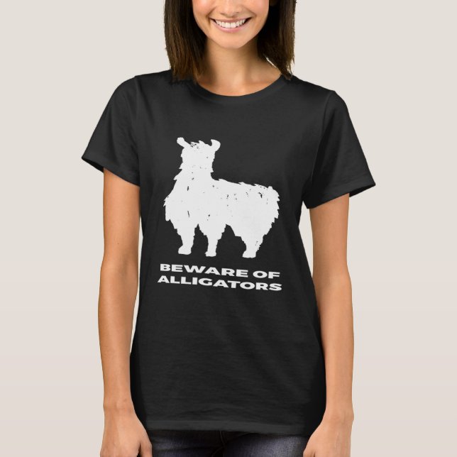 Camiseta Cuidado com os jacarés Llama (Frente)