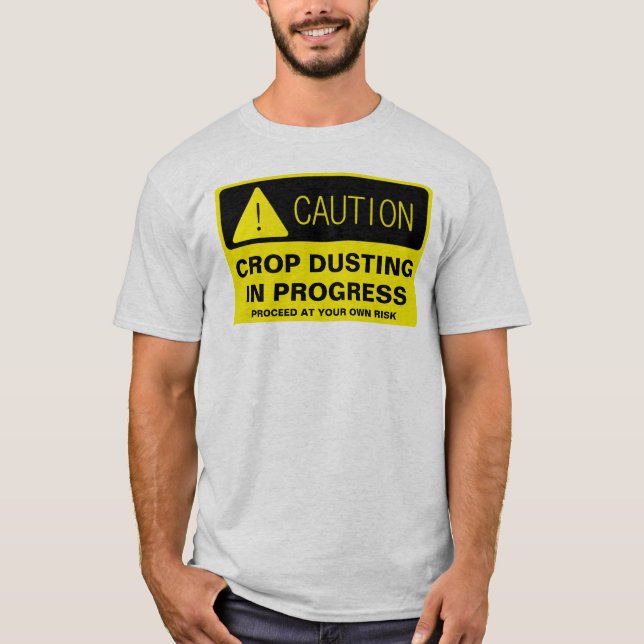 Camiseta Cuidado! Espanar da colheita em andamento - (Frente)
