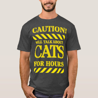 CAMISETA CUIDADO FALARÁ SOBRE GATO DURANTE HORAS