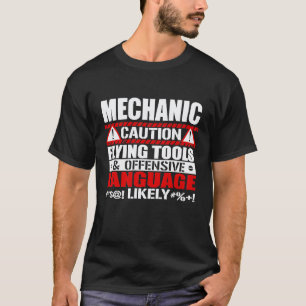 Camiseta Cuidado Ferramentas Voadoras Linguagem Ofensiva Me