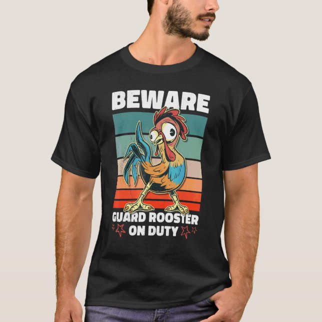 Camiseta Cuidado Galo Guardião de Serviço (Frente)
