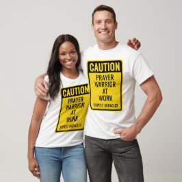 Camiseta CUIDADO Guerreiro da Oração Milagres Amarelo Branc
