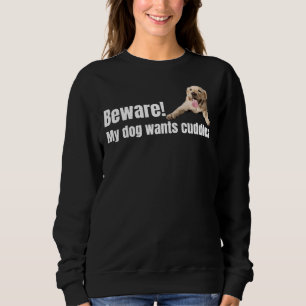 Camiseta Cuidado! Meu Cão Quer Cudles Amarelo Labrador Retr