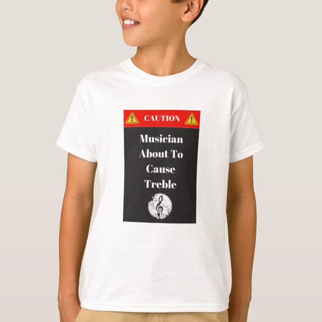 Camiseta "Cuidado - músico aproximadamente para causar (Frente)