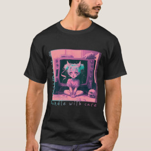 Camiseta Cuidado Pastel Goth Kawaii Anime Menhera 