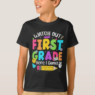 Camiseta Cuidado Primeiro Ano Aqui Vou De Volta à Escola 1