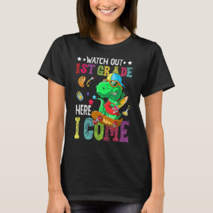 Camiseta Cuidado, Primeiro Grau, Aqui Eu Volto Para Dino Re