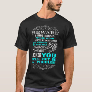 Camiseta Cuidado Que Ando Cavalos Engraçados Com Cavalo E C