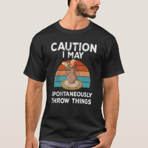 Camiseta Cuidado que posso espontaneamente jogar coisas mai