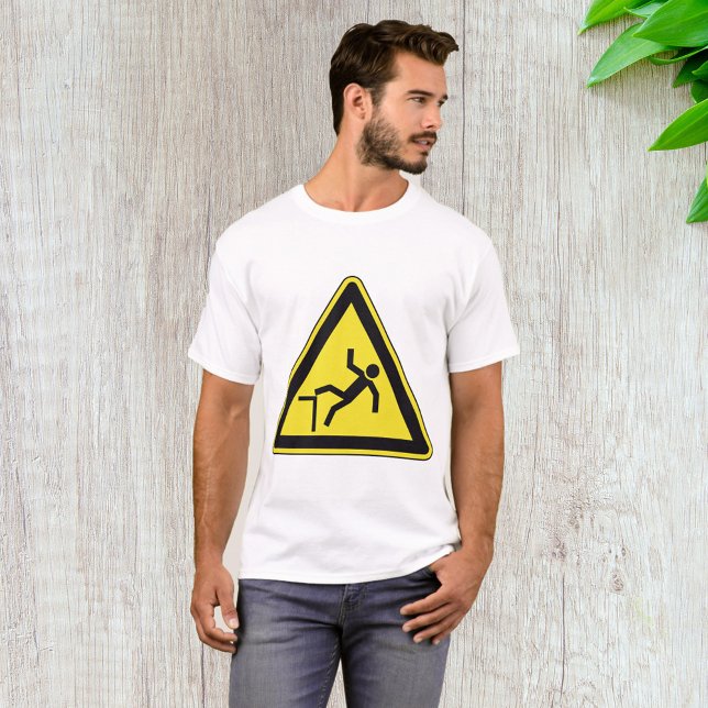 Camiseta Cuidado Sinal de Atenção ao Passo Perigo de Tropeç (Criador carregado)