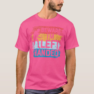 Camiseta Cuidado Sou Canhoto Humorístico Tênis de Mesa