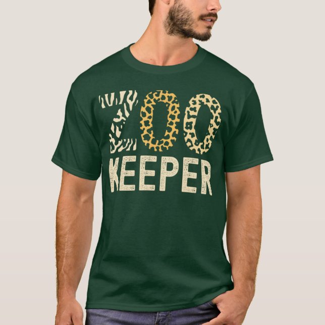Camiseta Cuidador de Zoológico Animais Safari - moderno (Frente)