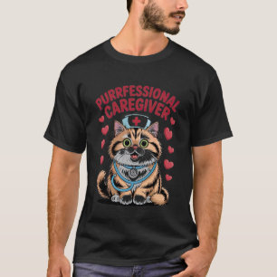 Camiseta Cuidador Profissional Gatinho Enfermeira Fofo Desi