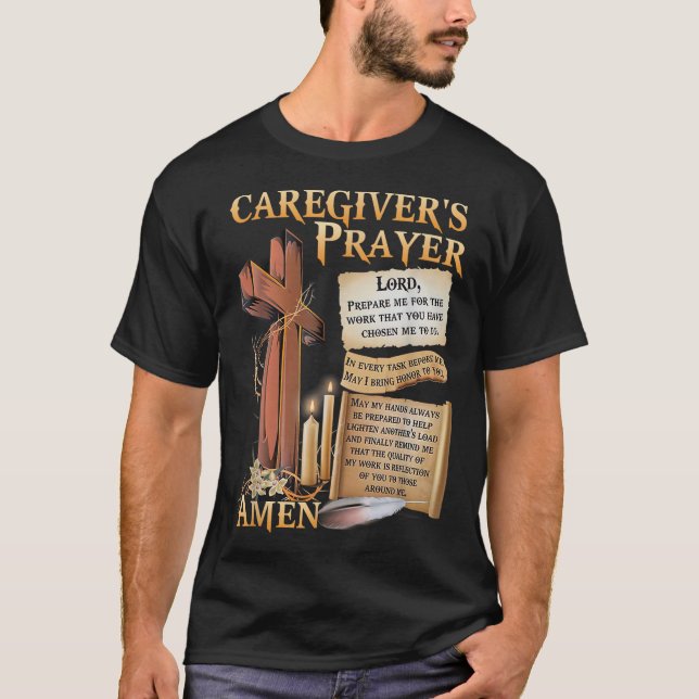 Camiseta Cuidadores Oram Cruz Cristã Fé Esperança Amor (Frente)