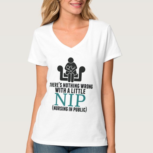 Camiseta Cuidados amamentando no público (Frente)