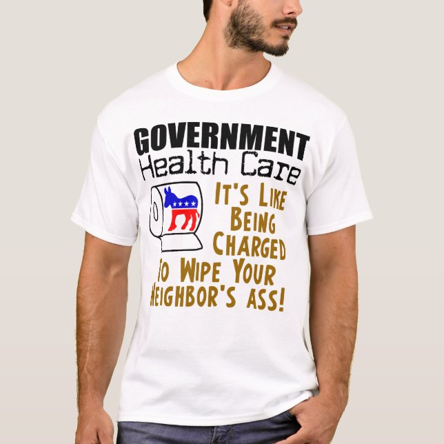 Camiseta Cuidados médicos do governo (Frente)