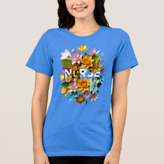 Camiseta Cuidados Sangrentos - Homenagem Floral às Enfermei