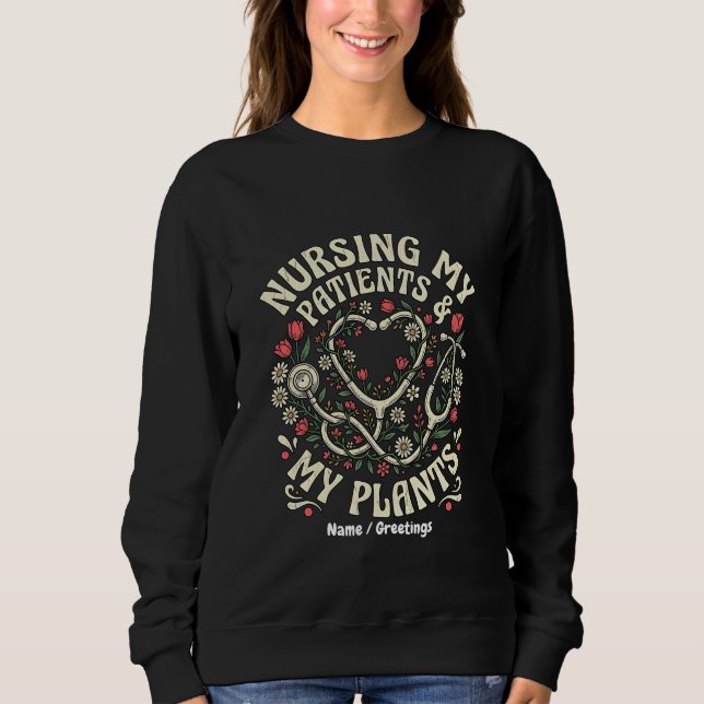 Camiseta Cuidando Meus Pacientes & Minhas Plantas Steth Ret (Frente)