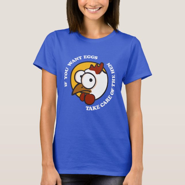 Camiseta Cuidar da galinha 1 (Frente)