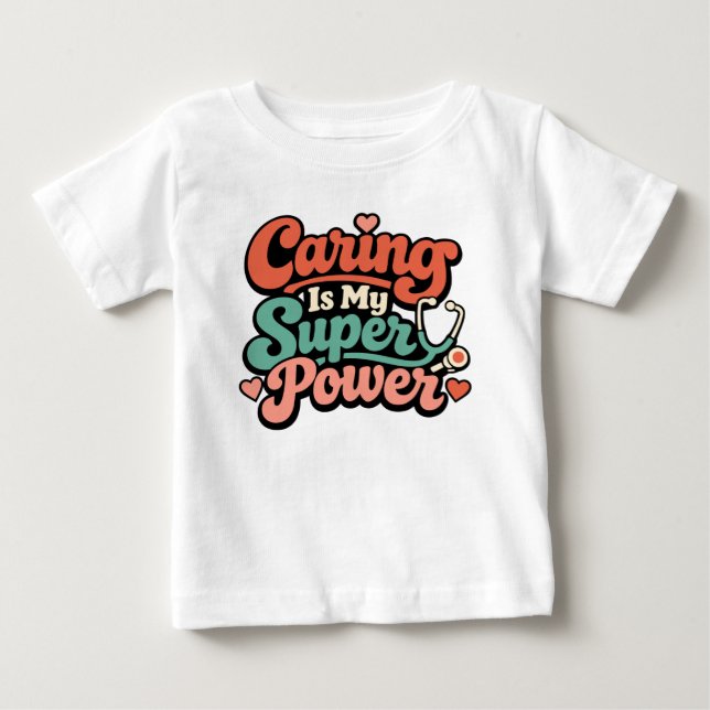 Camiseta Cuidar é meu superpoder Enfermeira  (Frente)