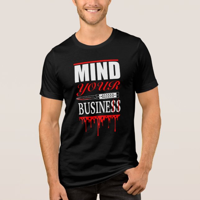 Camiseta Cuide da sua empresa - Design de Drives de Faca Ne (Frente)