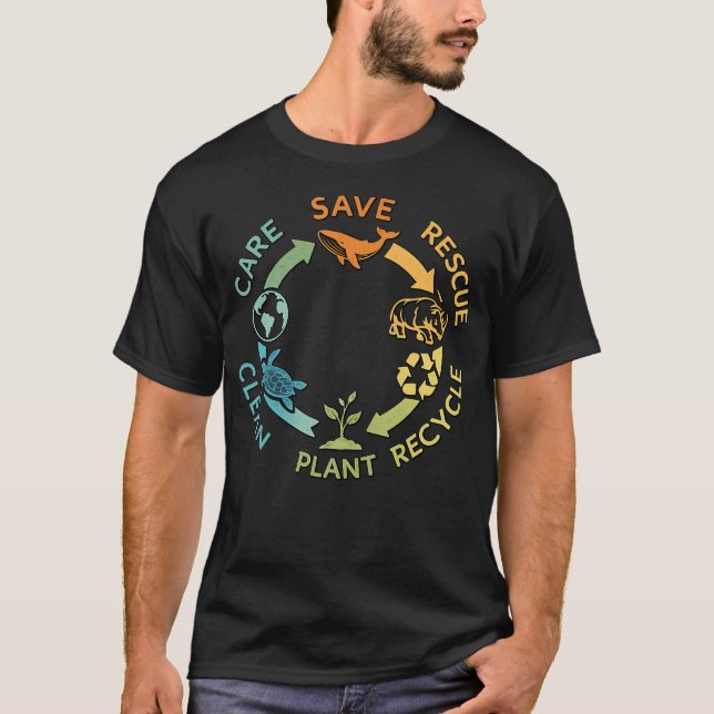 Camiseta Cuide da Terra Salve Recicle Cuidar das Plantas (Frente)