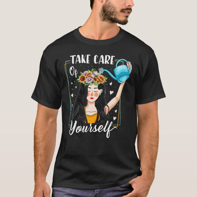 Camiseta Cuide-se da consciência da saúde mental, Mont (Frente)