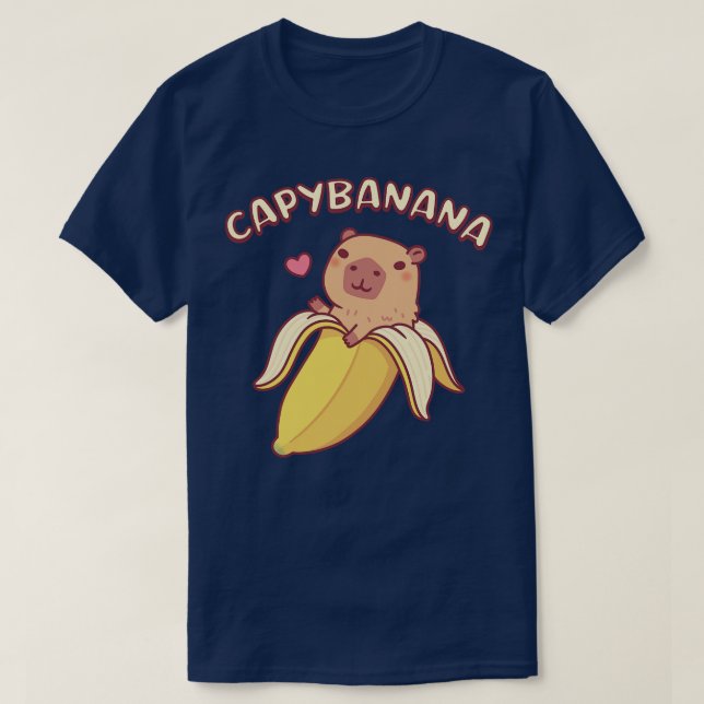 Camiseta Cuja Capivara É Bonita Em Banana Capybanana Funny  (Frente do Design)